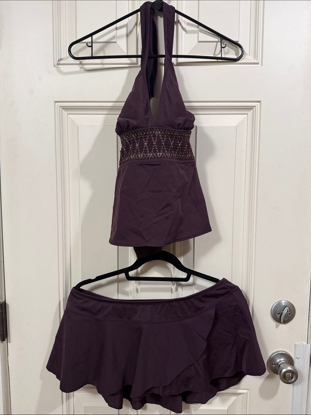 Merona Plum Purple Halter Tankini with Skirted Bottom